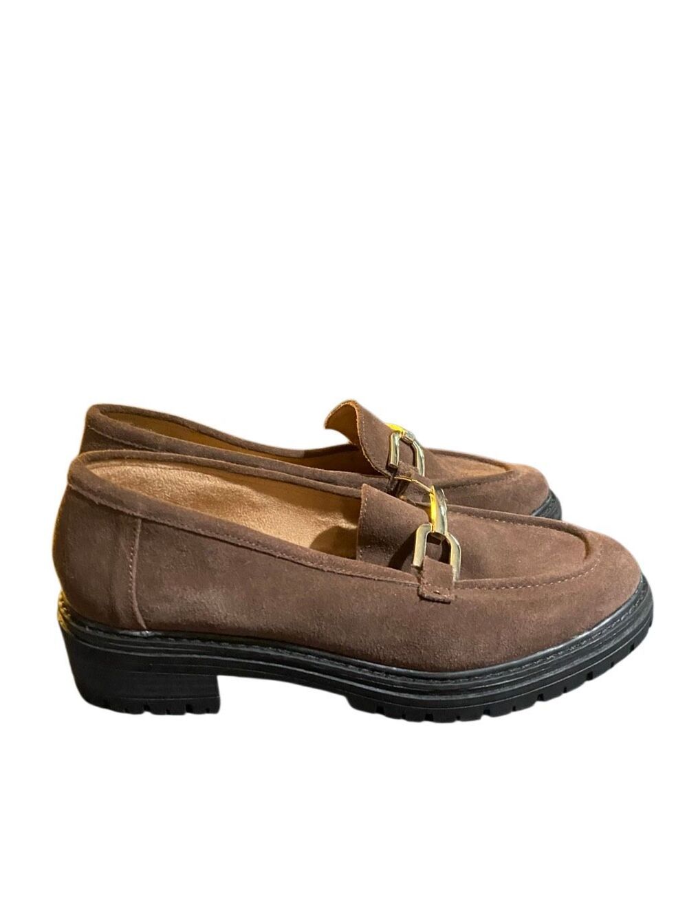 Kelly & Katie major loafer, brown suede, chunky heel shoe 7.5.